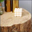 Tabouret rond en souche d'arbre, table d'appoint décorative en bois avec finition en béton et grain de bois pour les intérieurs modernes
