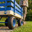 Wagon Scendor en bois et fer pour enfants avec rails amovibles, roulettes tout-terrain robustes