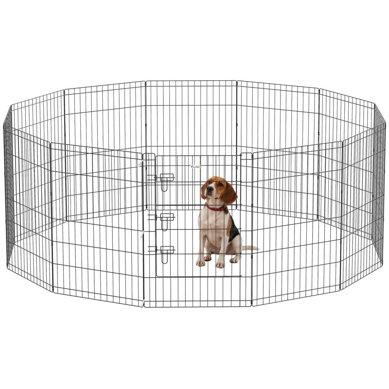Cage pliable en métal avec parc pour animal de compagnie, H 35,8 po x l 92,5 po x P 92,5 po