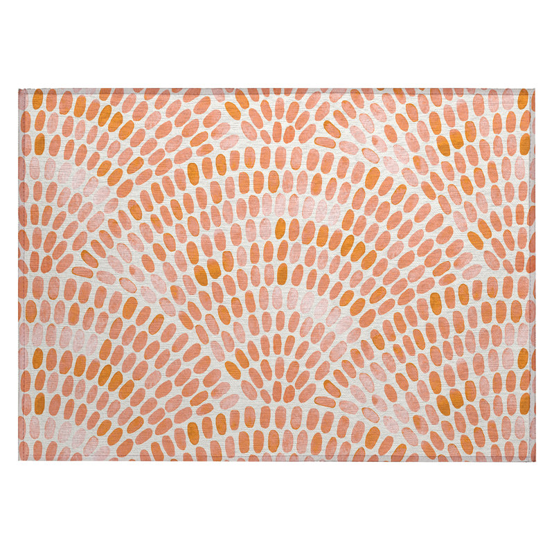 Manac Washable Geometric Indoor / Outdoor Rug, Rectangle 1'8" x 2'6"