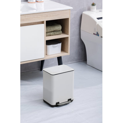 Poubelle à pédale rectangulaire 6 litres / 1,58 gallons avec seaux intérieurs en plastique
