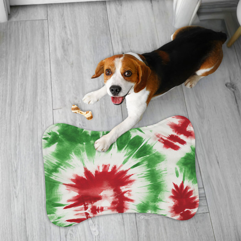 Tapis d'alimentation en forme d'os Yuletide Tie Dye, Moyen (18 po)