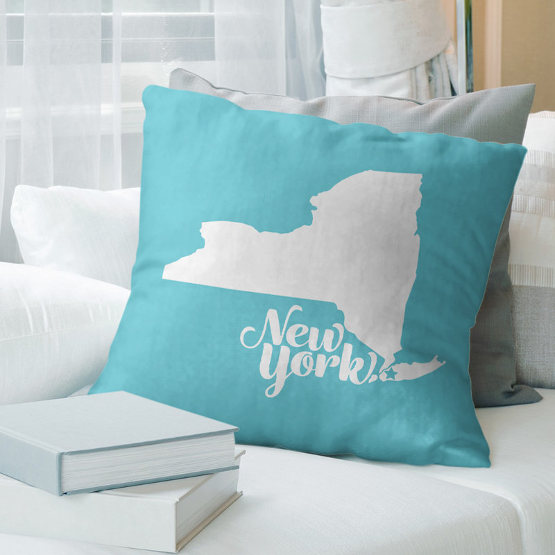 Leather/Suede Reversible Throw Pillow, 16" x 16", Teal