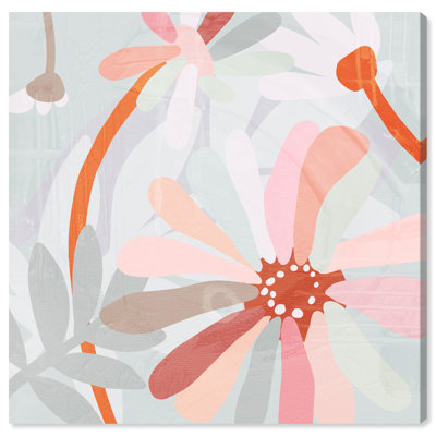 «Blush Petals», toile grise boho par Art Remedy