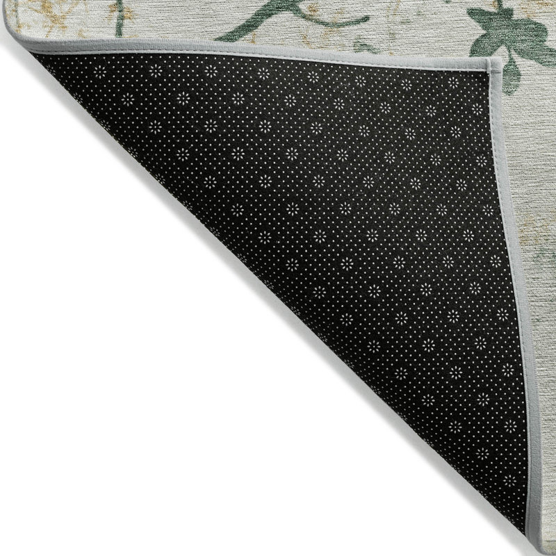 Machine Washable Indoor/Outdoor Xhevrie Emerald Rug, Round 8'