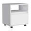 Table de chevet Austin, table de bout, roulettes de table d'appoint, tiroir simple - blanc-445106559