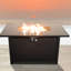 Table de foyer d'extérieur en acier de 25 po H x 42 po l, 50000, chaleur, noir, rouille de jardin moderne et compilation