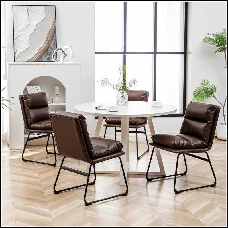 Ensemble de salle à manger 5 pièces avec table à tréteaux et 4 chaises élégantes, pour des espaces modernes et confortables