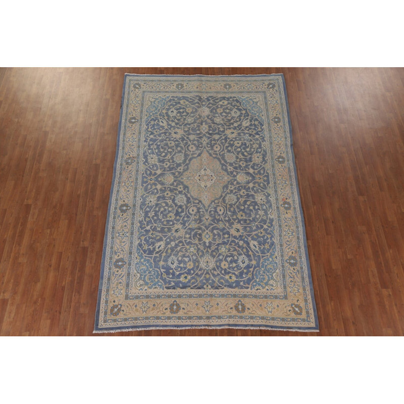 Tapis traditionnel délavé bleu 7 x 10