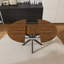 Table de salle à manger rétractable, table de salle à manger ronde, table de salle à manger extensible, base en acier au carbone pour 6 personnes, mobilier de salle à manger moderne et simple en placage de bois massif (de 42 po à 58 po)