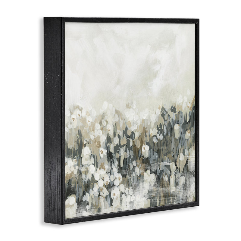 Estampe numérique grise mouchetée grise, design par June Erica Vess, H 24 po x l 24 po, Giclée encadrée noir minuit