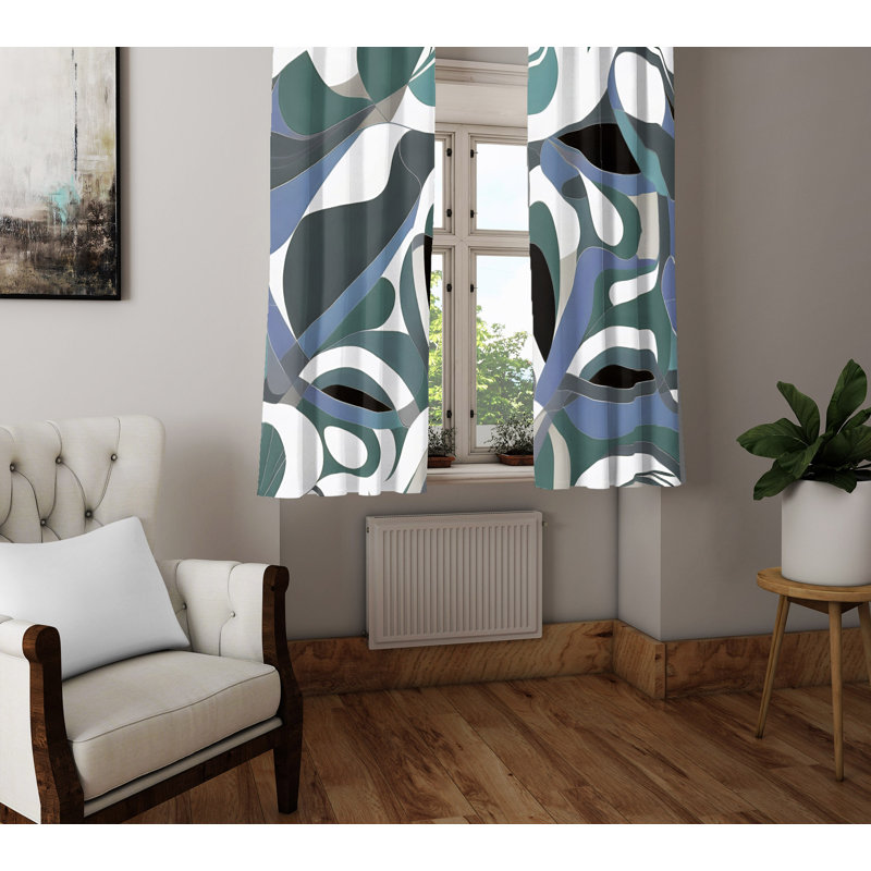 Paire de rideaux semi-transparents en polyester, L 56 po x L 78 po