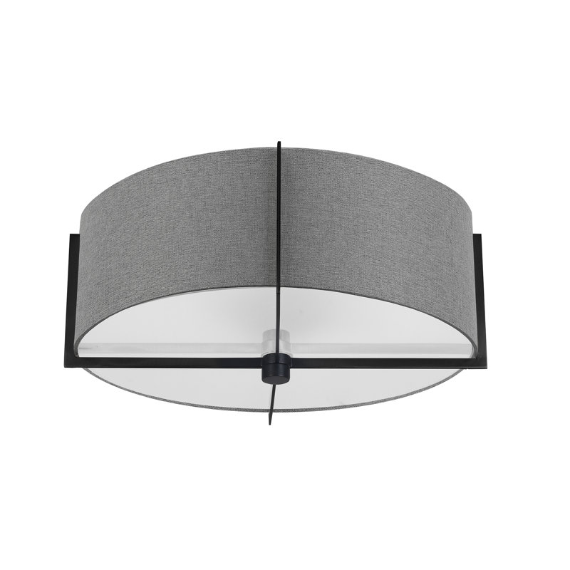 Cadwell 3 Light Semi-Flush Mount, Gray, Matte Black