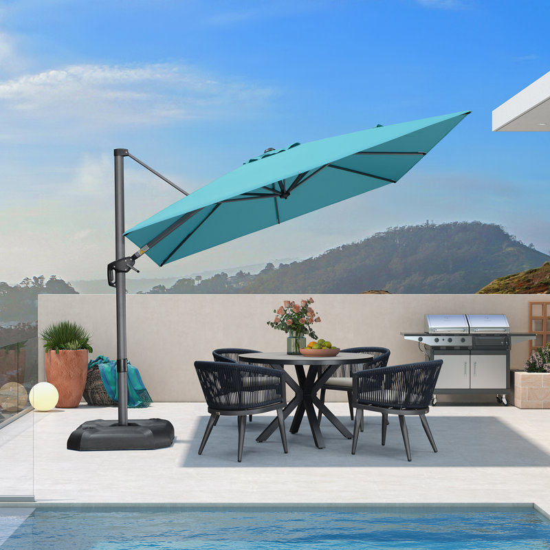 274cm Cantilever Parasol, Turquoise Blue