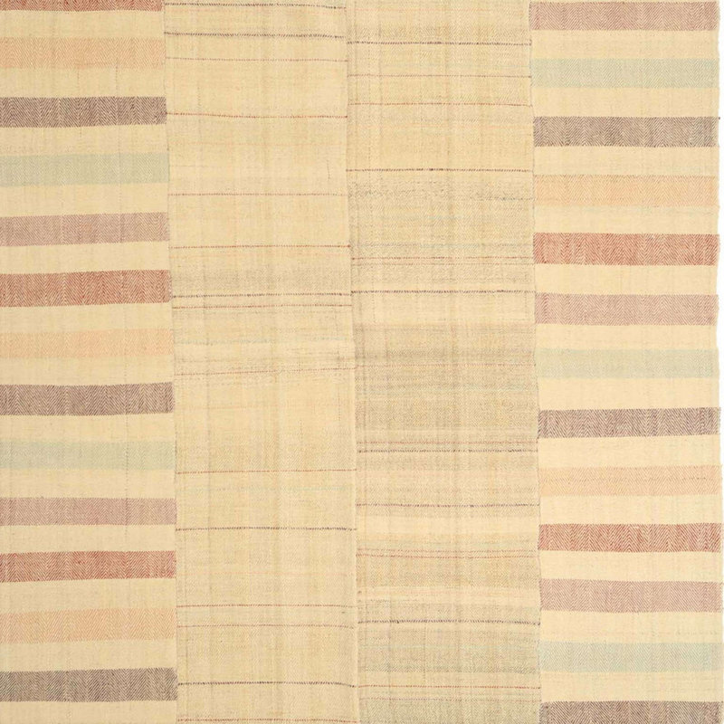 Tapis brun/vert ciel contemporain, Carré 5 pi
