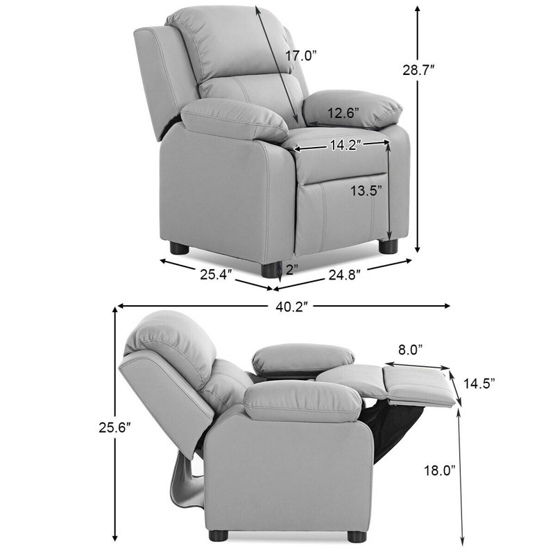 Fauteuil inclinable avec compartiment de rangement Jan, Blanc