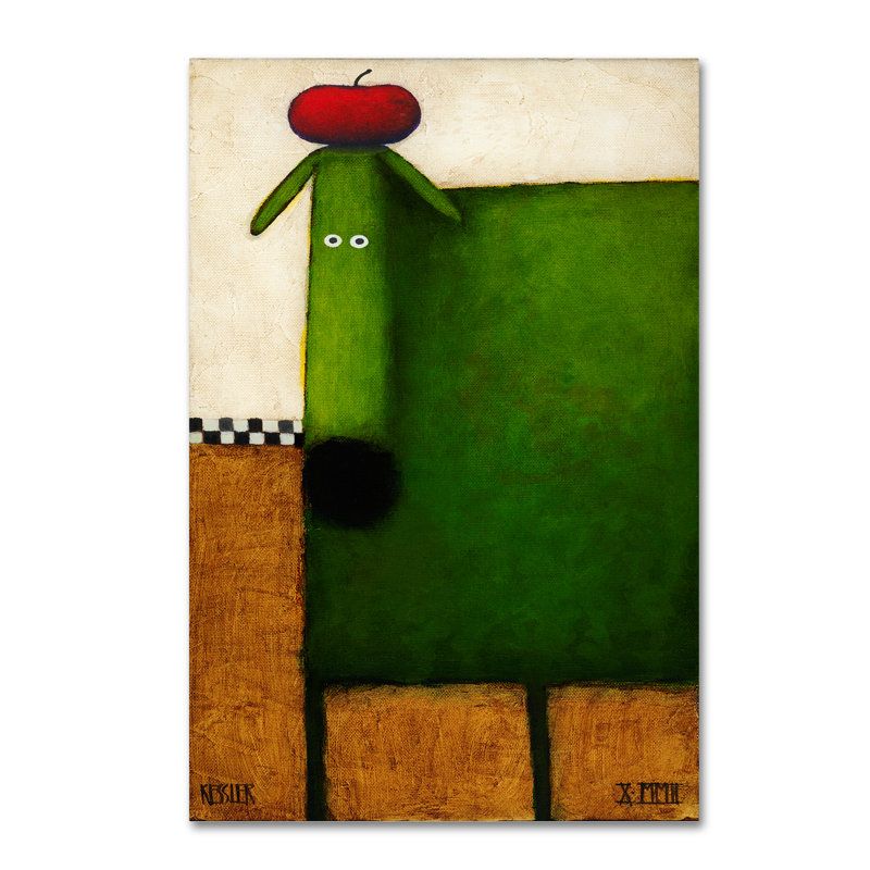 «Green Dog» d'Izampo, reproduction sur toile tendue, H 47 po x l 30 po