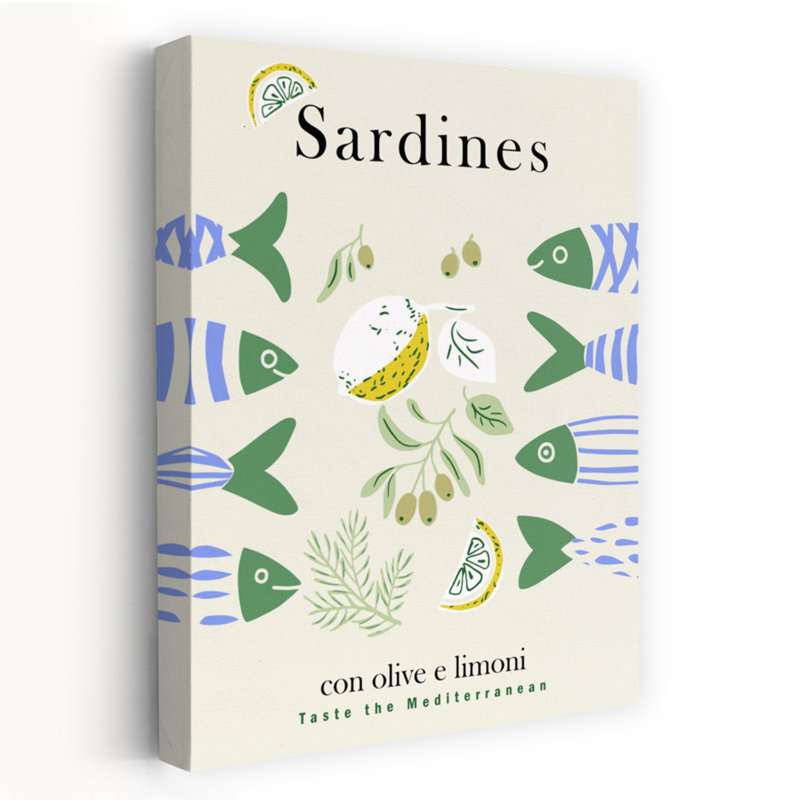 Sardines Olives Lemons by Annick - Print, 45.72 cm H x 30.48 cm W