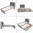 Wooden LED Platform Bed With Trundle, With Storage Headboard, With Drawers-540386436-540386438