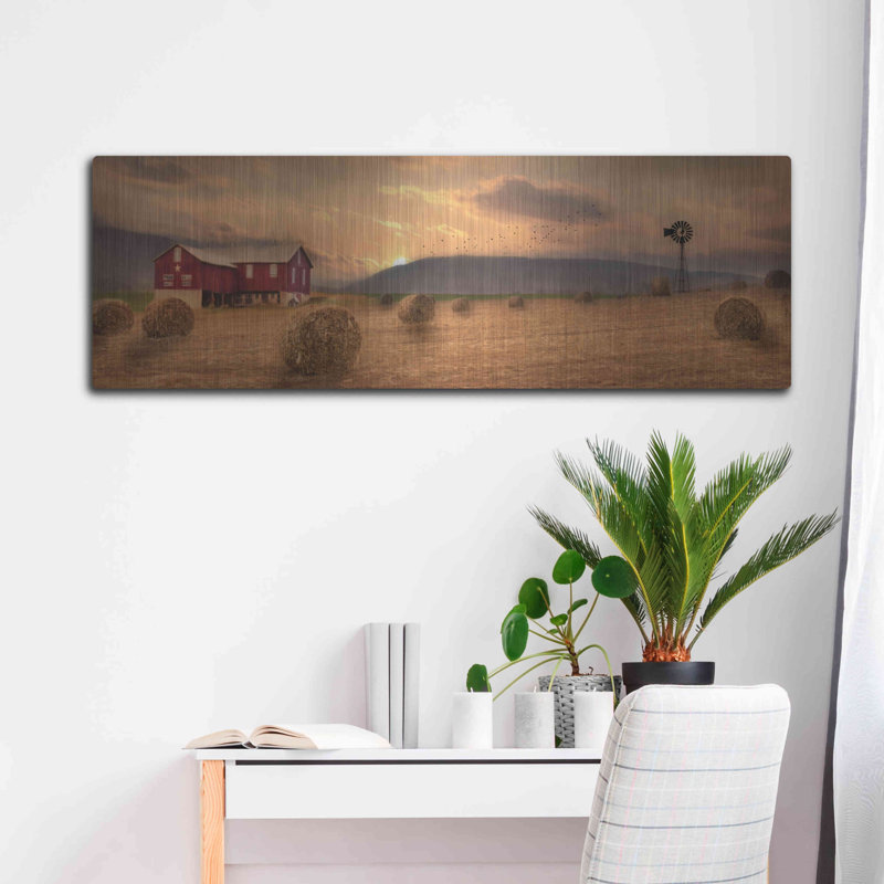 «Workin 'the Farm» par Lori Deiter, art mural en métal, H 16 po x l 48 po