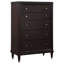 Ensemble de chambre à coucher à baldaquin 5 pièces Elegant Brown avec finition en bois riche et beaucoup de rangement, parfait pour une élégance raffinée