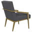 Chaise de salle à manger avec accoudoirs rembourrés en métal 1pc Modern Design-1055794728