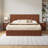 King Size Hydraulic Lift-Up Storage Bed Frame with Walnut Finish - Space-Saving Design, No Box Spring Needed-2146922072-2147053982