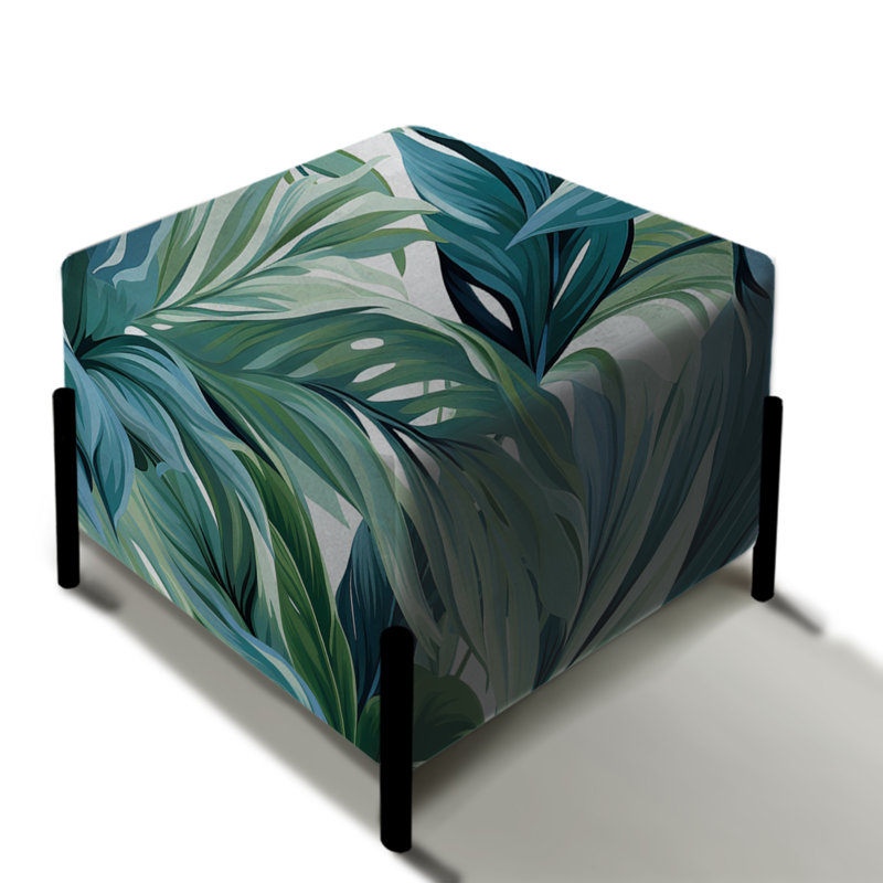 Motif azur brise tropicale - repose-pieds carré tropical