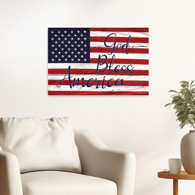 «God Bless America», art contemporain estival, H 16 po x l 24 po