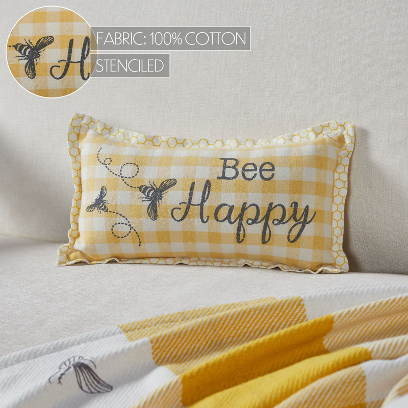 Coussin Buzzy Bees Bee Happy 7 x 13