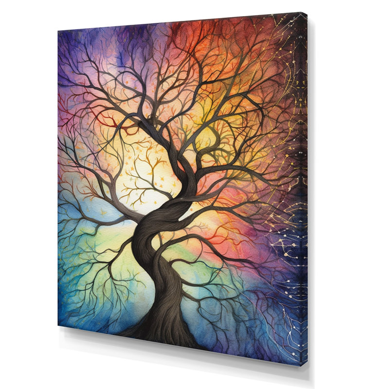 «Majestic Tree Symphony in the Sky», reproduction sur toile, Toile tendue, H 32 po x l 24 po x P 1 po