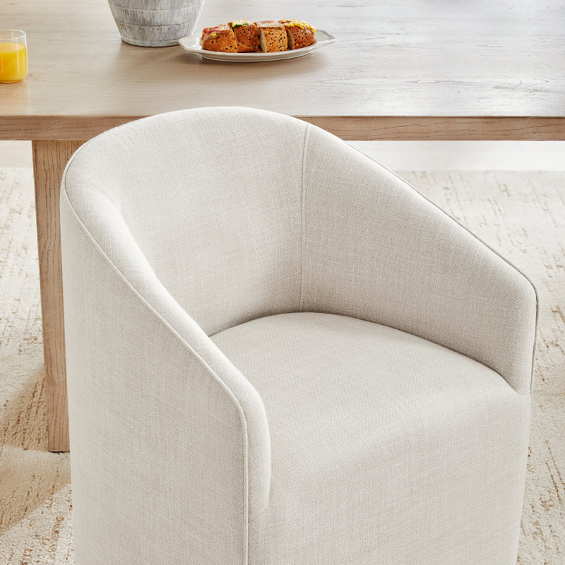 Concorde Caster Dining Chair, Effie Linen Performance Linen