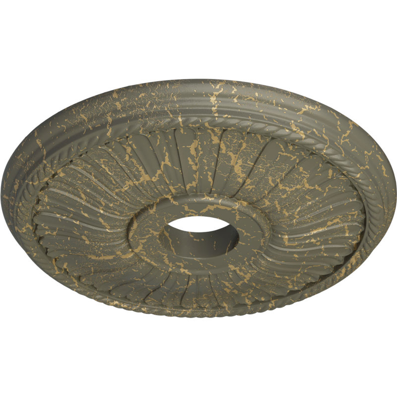 Médaillon de plafond Endurathane Berkshire, DE 20 1/8 po x P 3 7/8 po x P 1 7/8 po (convient aux auvents jusqu'à 6 3/8 po), finition craquelée d'hamamélis peinte à la main