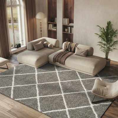 Geometric Grey/Ivory Area Rug
