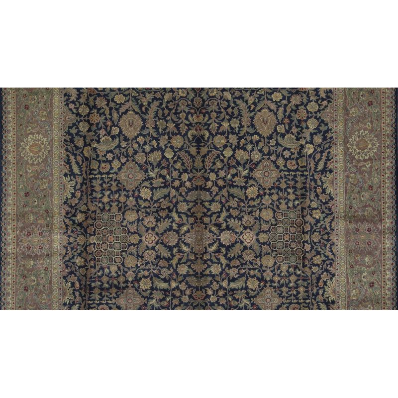 Tapis noir de haute qualité noué à la main