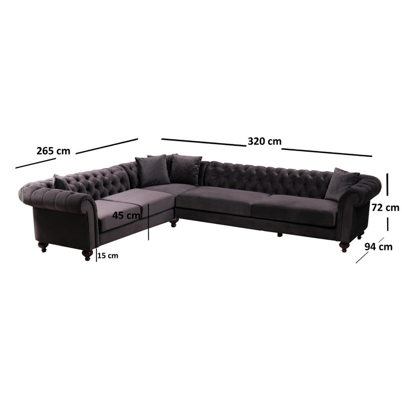 Canapé modulaire d'angle de 125,98 po, Face à la droite