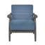 Chaise d'appoint avec velours bleu, structure en bois gris foncé, hauteur de bras de 23 po, chaise de salon en velours, structure solide et contreplaqué, transitionnel, capacité de charge de 300 lb