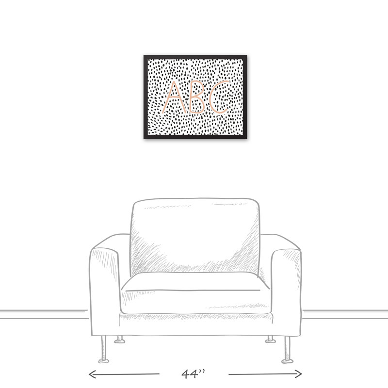 Art encadré ABC, H 21,75 po x l 17,75 po x P 1,75 po
