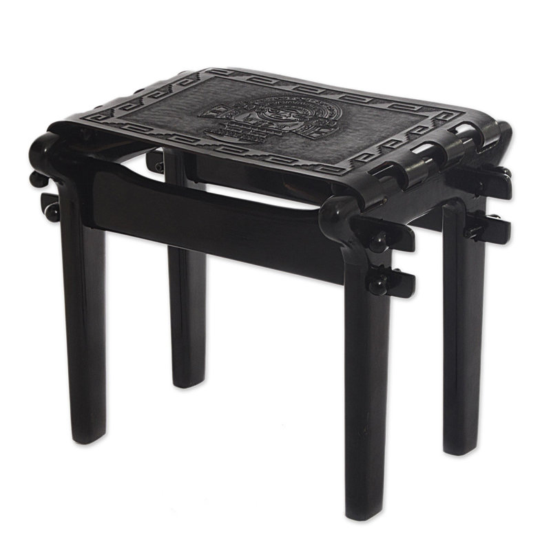Tabouret d'appoint en bois et cuir