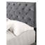Très grand lit transitionnel gris pour chambre à coucher moderne - avec matériau en velours et rembourrage en mousse de style l 80 po x P 83 po, H 48 po
