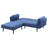 Antonia Blue Adjustable Sofa with Ottoman
