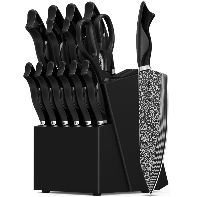 Ensemble de 14 couteaux de cuisine, acier inoxydable, antirouille