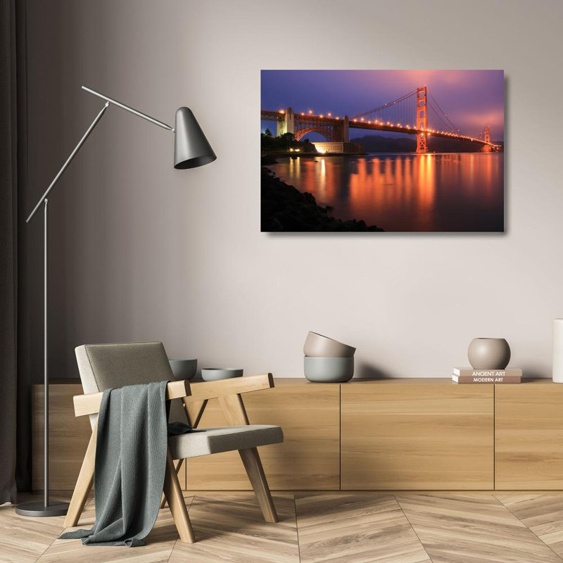 Golden Gate Bridge de nuit, H 16 po x l 24 po