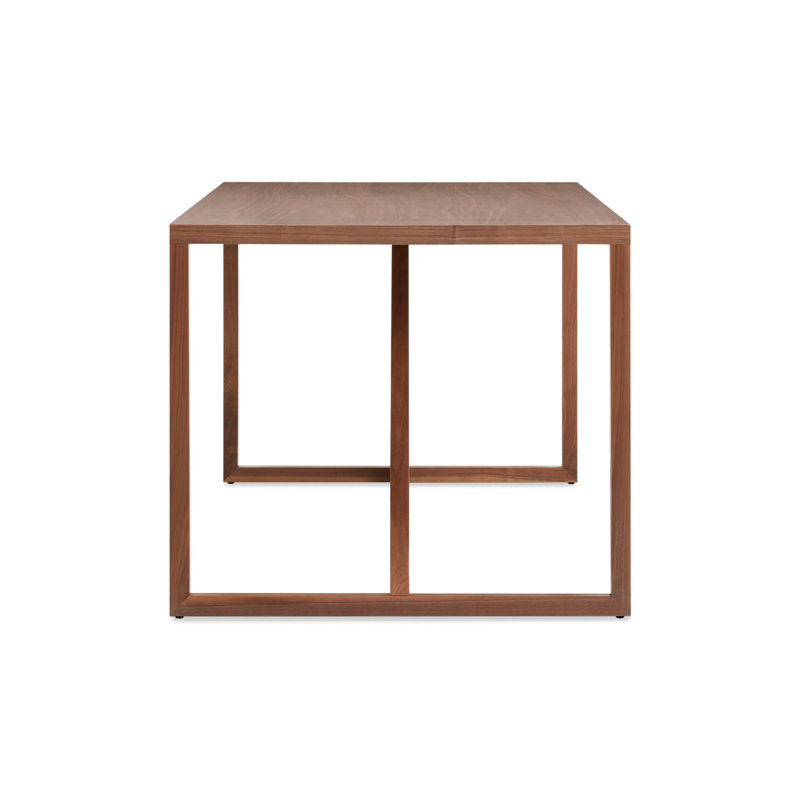 Strut Walnut Wood Dining Table, 35" W x 90" L, Walnut, Standard (29" Height)