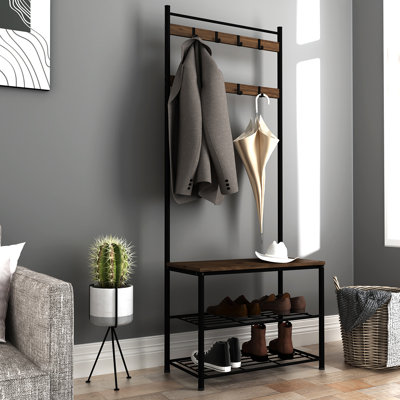 LPD Home Hall Tree 70cm Wide with Shoe Storage