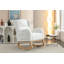Chaise berçante en tissu Teddy avec pieds en bois paquet-736704951