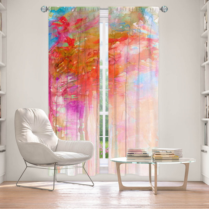 Room Darkening Curtain Pair, Orange, 20" W x 82" L