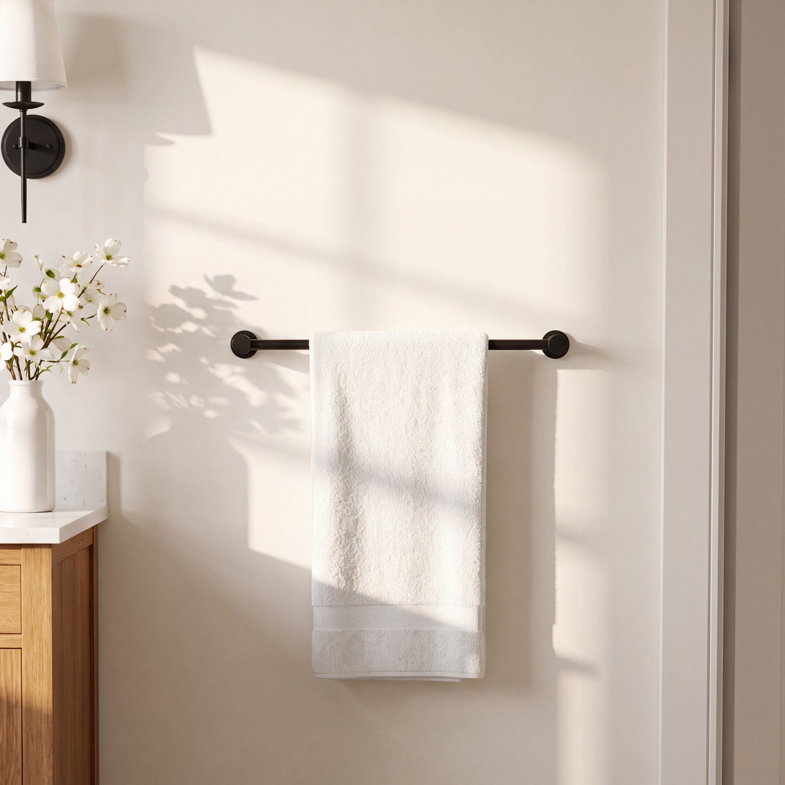 Moen Align 24 inch Wall Mounted Towel Bar, Matte Black
