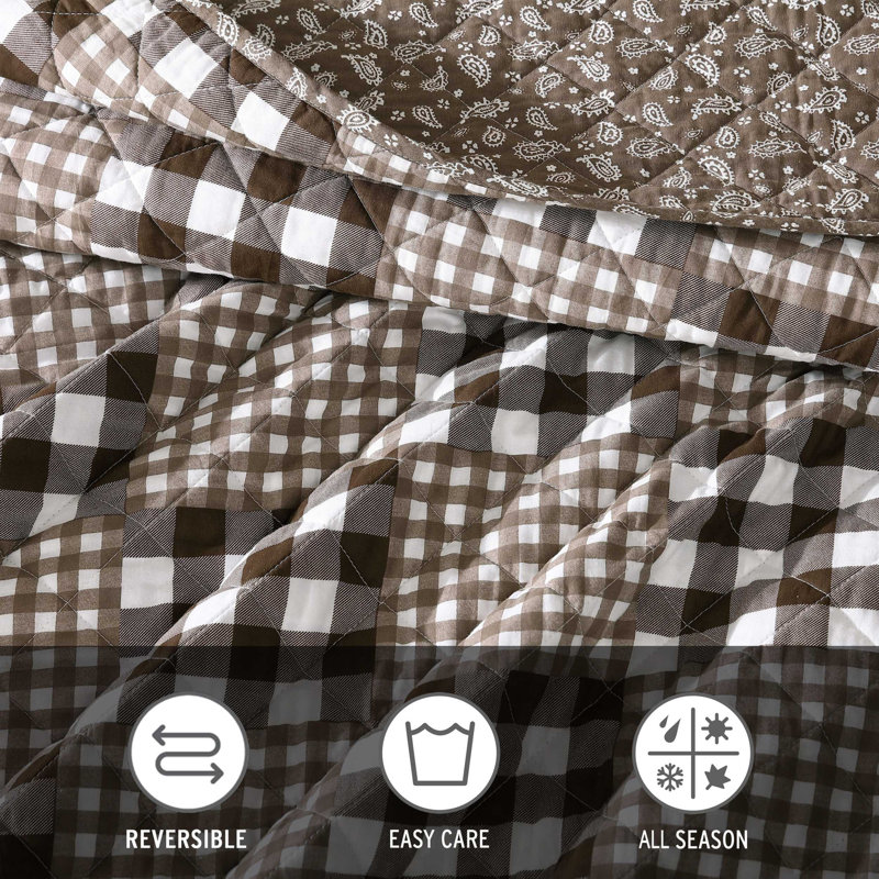 Tommy Bahama Enchantment Cotton Reversible Quilt Set, Twin Quilt + 1 Standard Sham