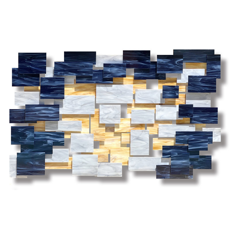Mystere Glass And Metal Wall Sculpture, 44" H x 71" W x 4" D